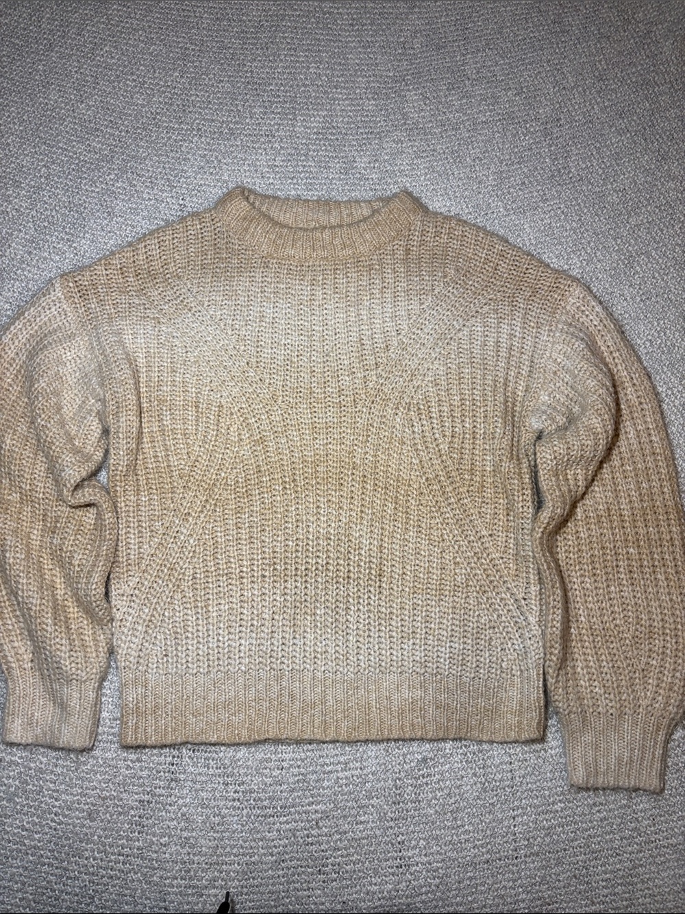A New Day Beige Chunky Ribbed Knit Crewneck Sweater - Size M - Picture 11 of 13